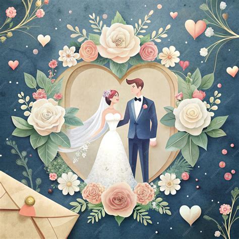 elegant wedding invitation card template vector illustration cartoons