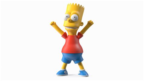 3d Bart Simpson Happy Pose Turbosquid 1958193