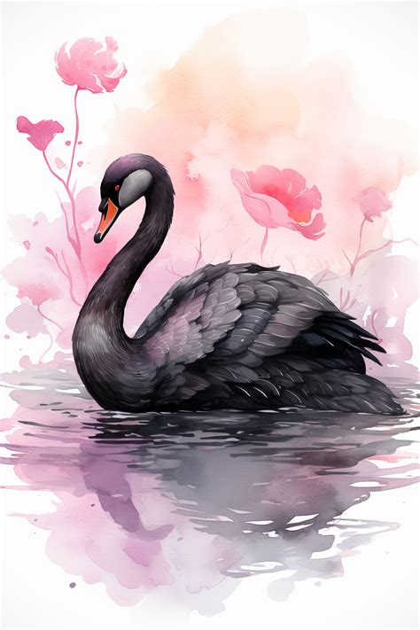 Black Swan Symbolism Swan Painting Swans Art Swan Artwork