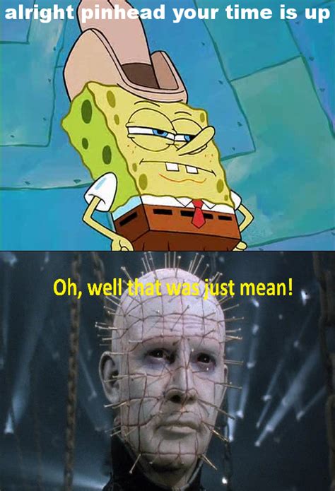 Spongebob And Hellraiser By Waffle With Big Arms On Deviantart