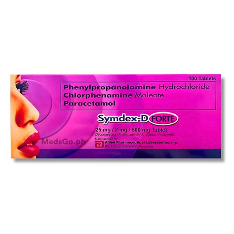 Symdex D Forte Box X Tabs Phenylpropanolamine Chlorphenamine