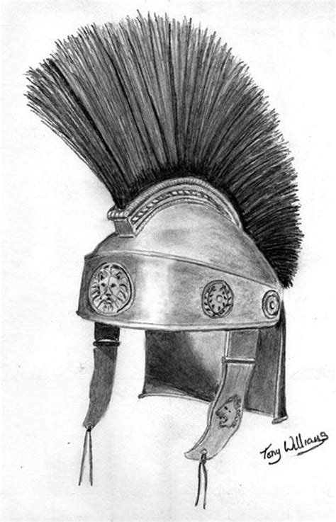 Roman Legion Legates Helmet Drawing By Tony Williams Fine Art America