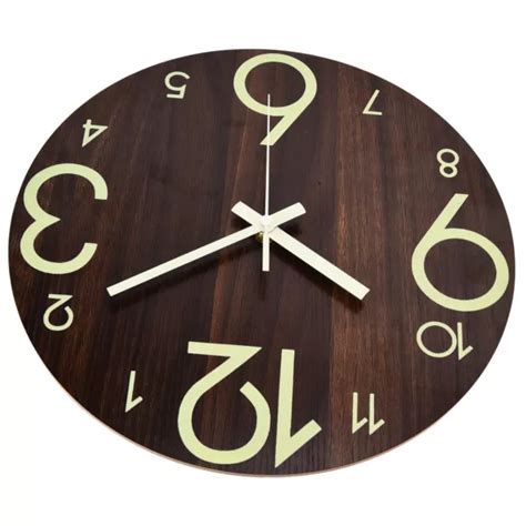 Horloge Murale Lumineuse Pouces En Bois Lueur Dans L Horloge Eur