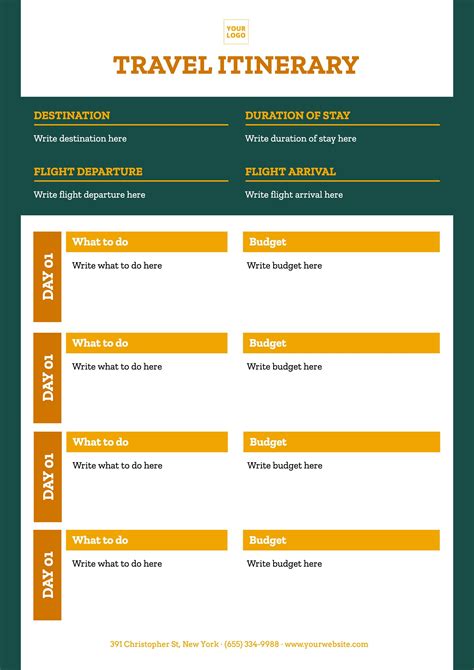 Editable Travel Itinerary Planner Artofit