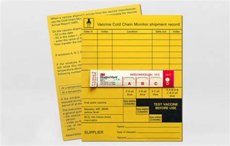 Cold Chain Vaccine Monitoring Vccm Card