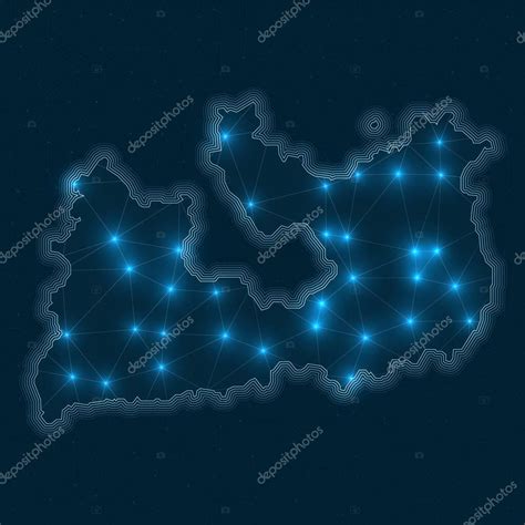 Mapa De La Red De Milos Mapa Geom Trico Abstracto De La Isla Conexiones