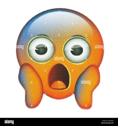 face screaming  fear emoticon stock photo alamy