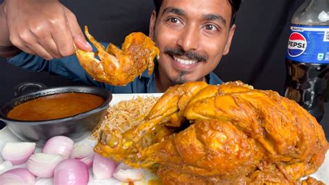 WHOLE SPICY SPICY CHICKEN CURRY WITH EXTRA GRAVY BIRYANI ASMR EATING