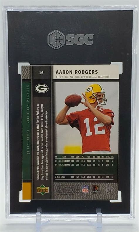 Ud Rookie Premiere Aaron Rodgers Rc Graded Sgc Mint Gb