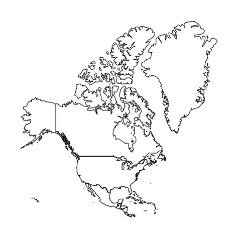 Outline Sketch Map Of North America With Countries Vector Art