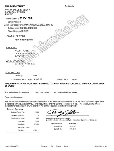 Fillable Online Dps Residential Decks Permit Process Fax Email Print