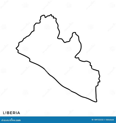 Outline Map Of Liberia Vector Design Template Editable Stroke Stock