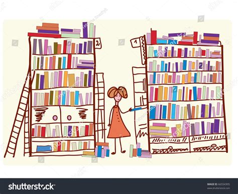 Library Cartoon Child Many Books Stock Vector (Royalty Free) 66554305 ...