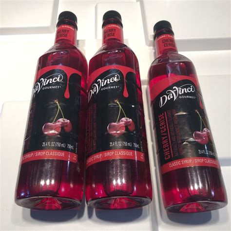 3 DaVinci Gourmet Classic Cherry Flavoring Fruit Syrup 750 Ml 25