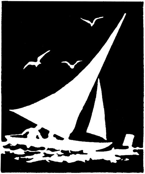 Vintage Sailboat Silhouette Image - The Graphics Fairy