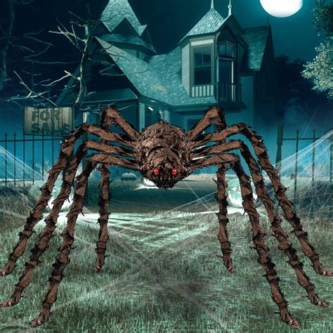 6 6ft Giant Hairy Spider Halloween Decorations Furry Scary Virtual