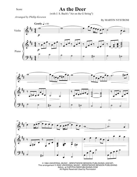 As The Deer Arr Phillip Keveren By Martin Nystrom Sheet Music For