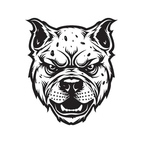 Premium Vector Angry Dog Vintage Logo Concept Black And White Color