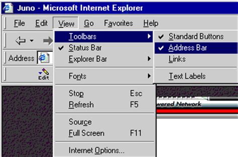 Juno Support - Browsing - MSIE 4.x Toolbar- Value-priced Internet ...
