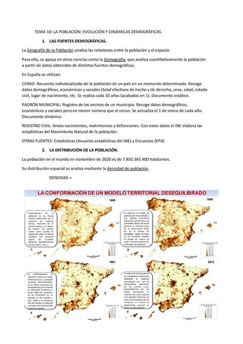 Tema Geo Apuntes Tema La Poblaci N Evoluci N Y Din Micas