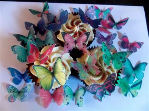 Precut Edible Mixed Butterfly Wafer Rice Paper Cake Cupcake Toppers