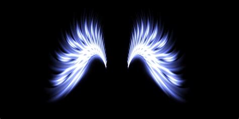 Premium Vector Blue Glowing Angel Wings On A Transparent Background