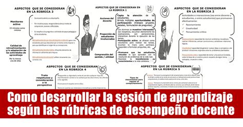 Como desarrollar la sesión de aprendizaje según las rúbricas de