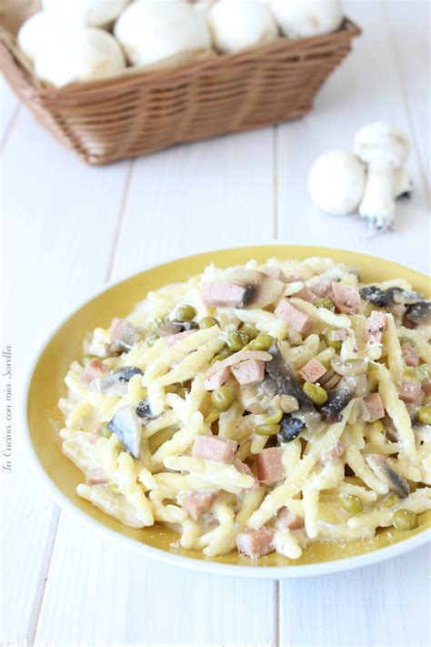 Trofie Panna Prosciutto Piselli E Funghi In Cucina Con Mia Sorella