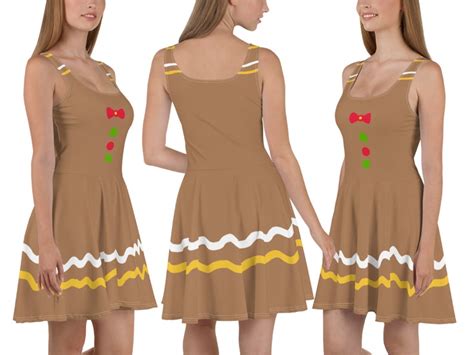 Gingerbread Man Dress Women Christmas Costume Cosplay Skater Etsy