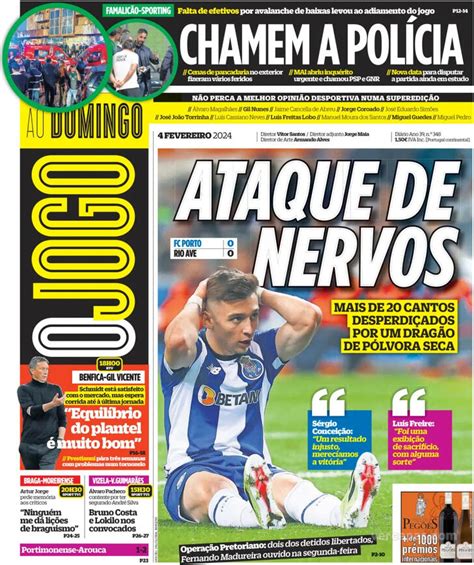 Fora de jogo Capas Polícias adiam jogo do Sporting FC Porto bate no