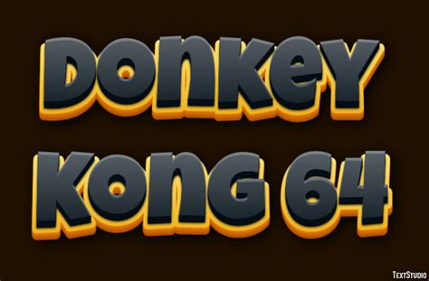 Donkey Kong 64 Text Effect And Logo Design Videogame