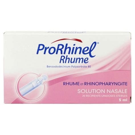 Prorhinel Solution Nasale Rhume Rhinopharyngite 20 Flacons De 5ml