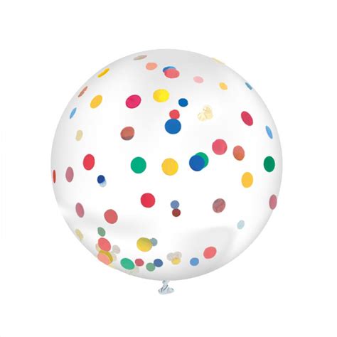 BALLON CONFETTIS GEANT 100CM MULTICOLORE Ouest Fetes