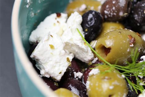 Marinated Olives And Feta Cheese