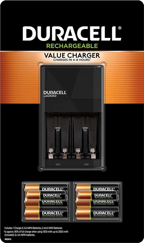 Duracell Ion Speed 1000 Charger For Rechargeable Aa And Aaa Batteries