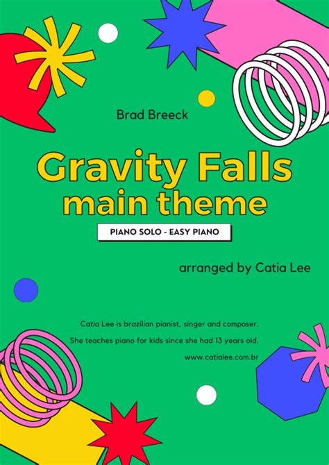 Gravity Falls Main Theme Arr Catia Lee By Brad Breeck Sheet Music