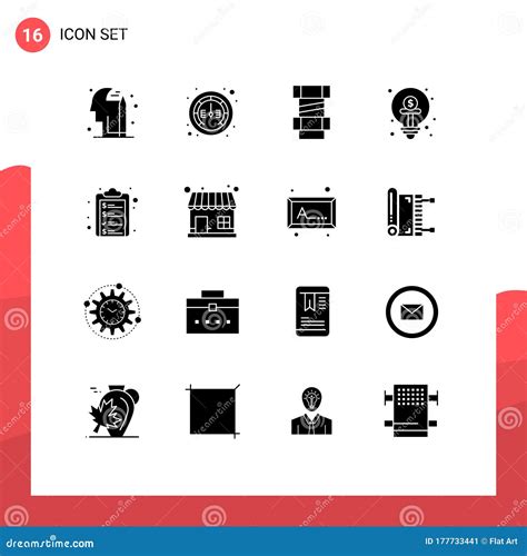 Editable Vector Line Pack Of Simple Solid Glyphs Of List Check List