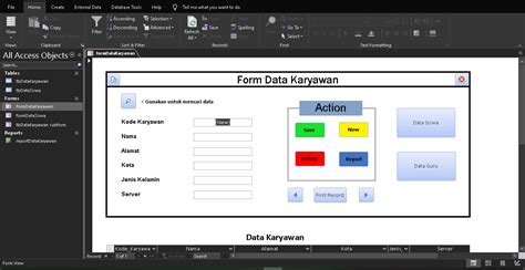 AndhikaC15 Person Membuat Tabel Karyawan Dan Form Karyawan Menggunakan