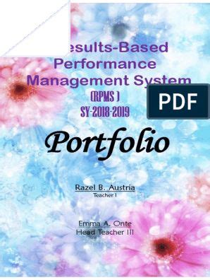 Rpms Portfolio Cover Nhoe Pdf Learning Curriculum Educational