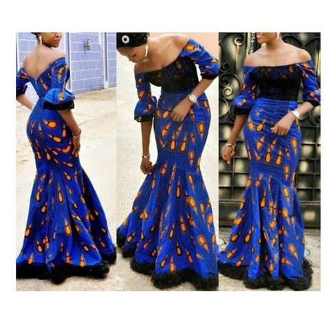 Blue Women Dressafrican Print Dress Ankara Maxi Etsy