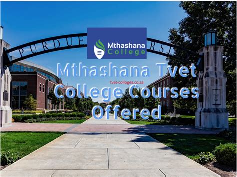 Mthashana Tvet College Courses Offered Tvet Colleges