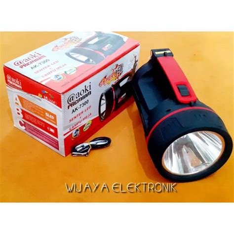 Jual Senter LED Plus Lampu Meja Rechargeable AOKI Premium AK 7300 Super