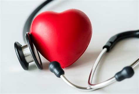 Closeup Of Heart And A Stethoscope Cardiovascular Checkup Concept Id