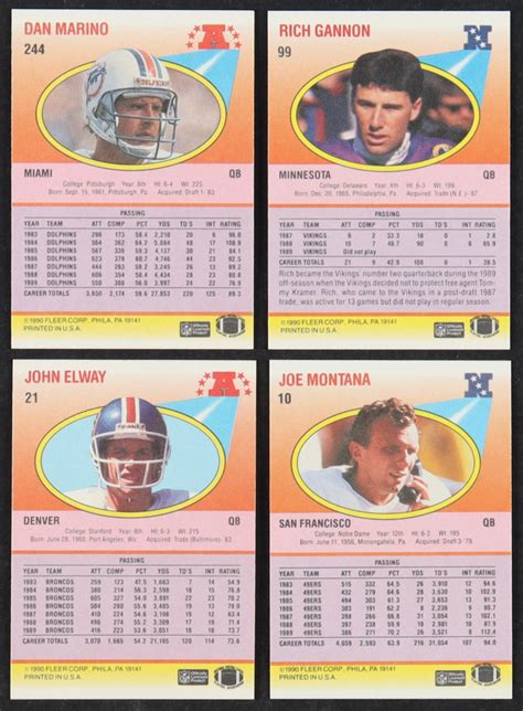 1990 Fleer Football Complete Set Of 400 Cards With Rich Gannon 99 RC