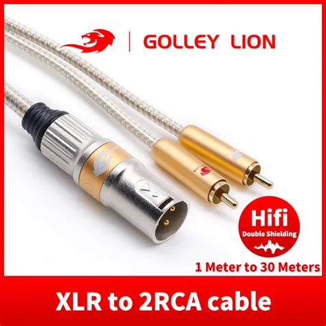 Golley Lion สายสัญญาณเสียง Xlr 3ขาสายแปลงสัญญาณเสียงตัวผู้เป็น Rca ตัว