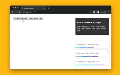 Ways To Create Toasts In React Kindacode