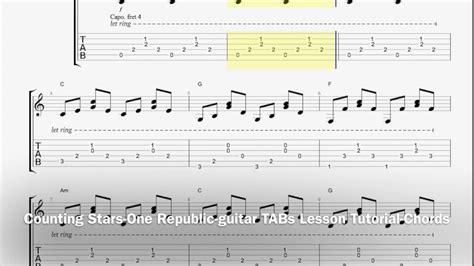 Counting Stars One Republic Guitar Tabs Lesson Tutorial Chords Youtube