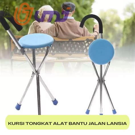 Jual Tongkat Kursi Lipat Tongkat Duduk Jalan Orang Tua Shopee Indonesia