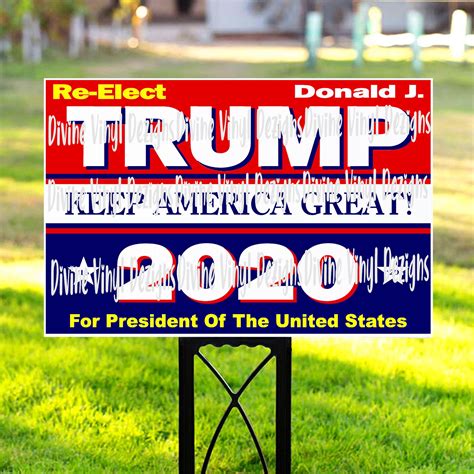 Re Elect Donald Trump 2020 Yard Sign Template Svg Vector Silhouette