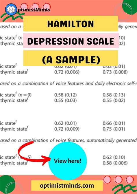 Hamilton Depression Scale A Sample Artofit